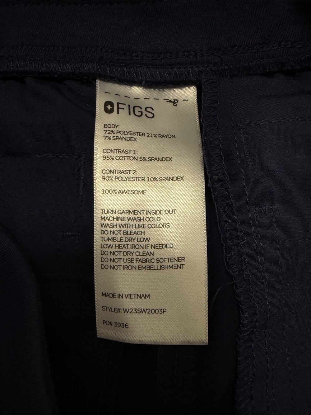 Figs S/P Navy Blue Joggers - Picture 4 of 4